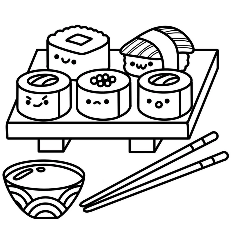 Tranh vui nhộn cho bé với tranh tô màu hình đồ ăn cute