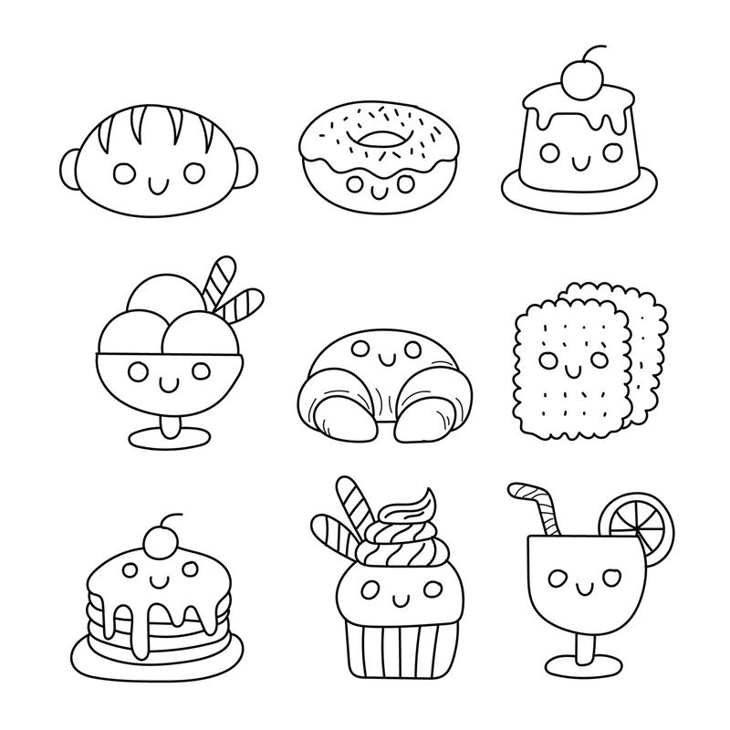 Bé mê mẩn hình đồ ăn cute tô màu từ lần đầu nhìn thấy