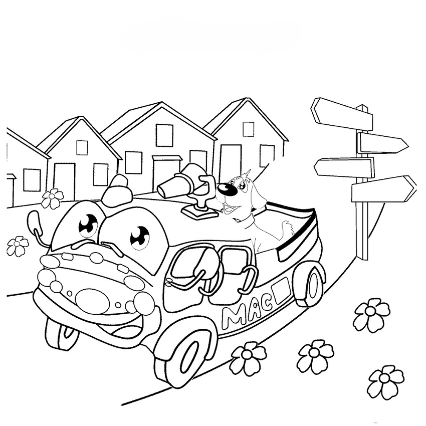 Bé thỏa sức sáng tạo với mẫu tô màu nhà ô tô đáng yêu