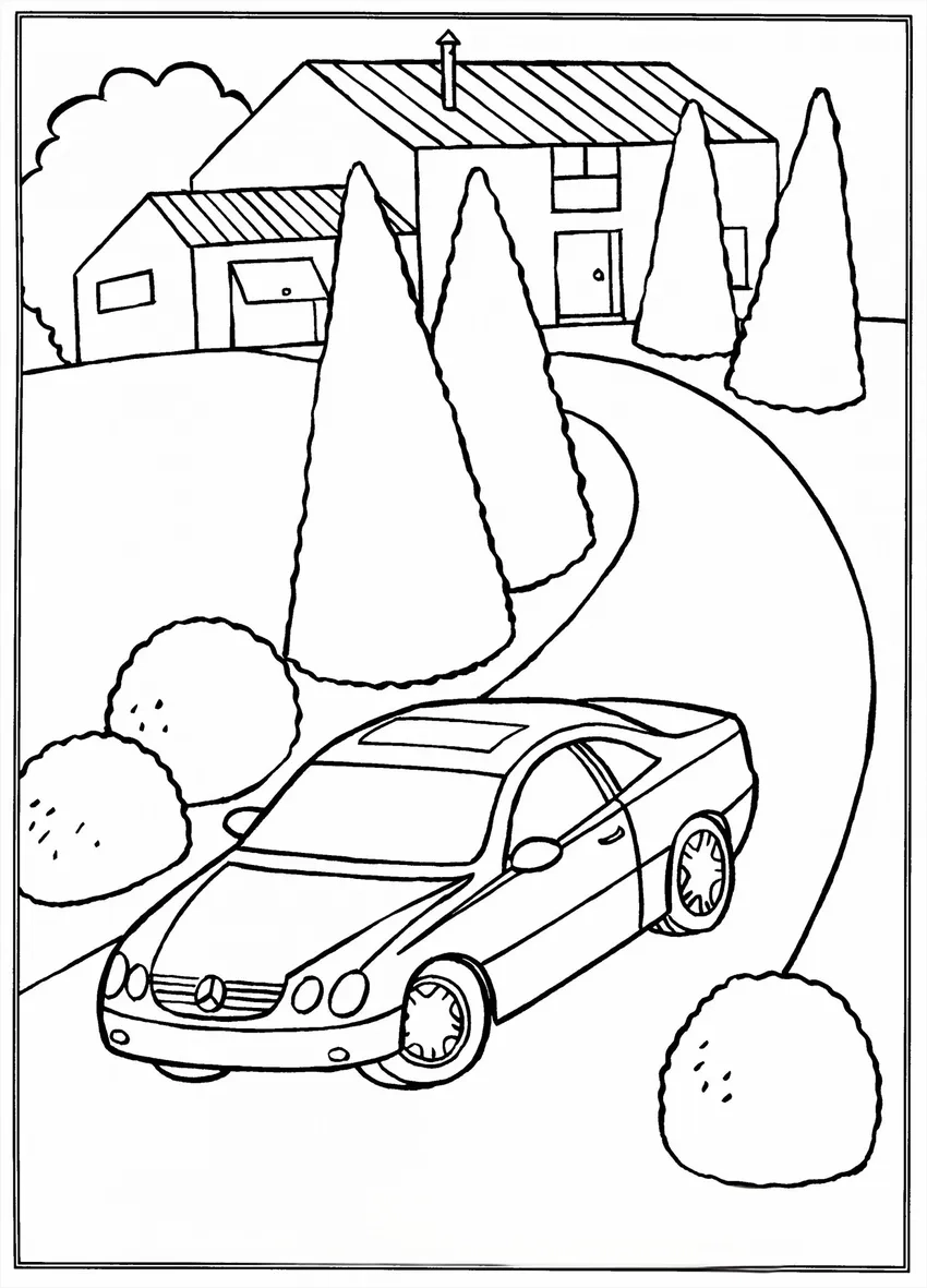 Tranh tô màu ngôi nhà & xe hơi mang lại niềm vui sáng tạo