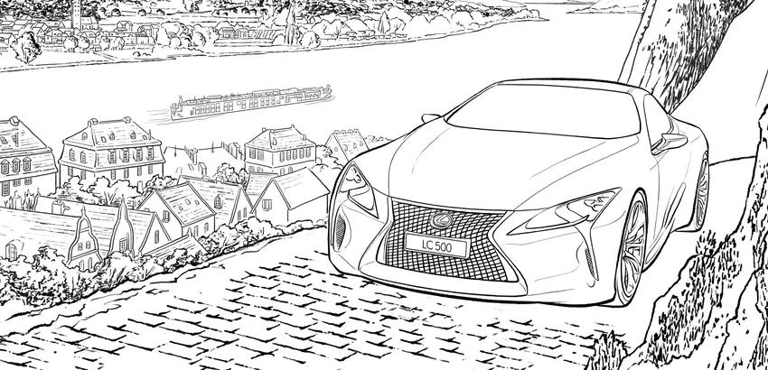 Tranh tô màu ô tô & nhà giúp bé vui học mỗi ngày