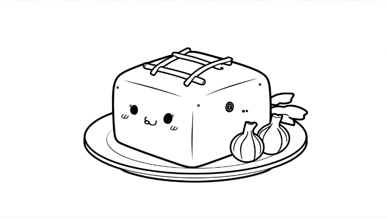 Hình vẽ bánh chưng ngày tết với lạt buộc sắc nét