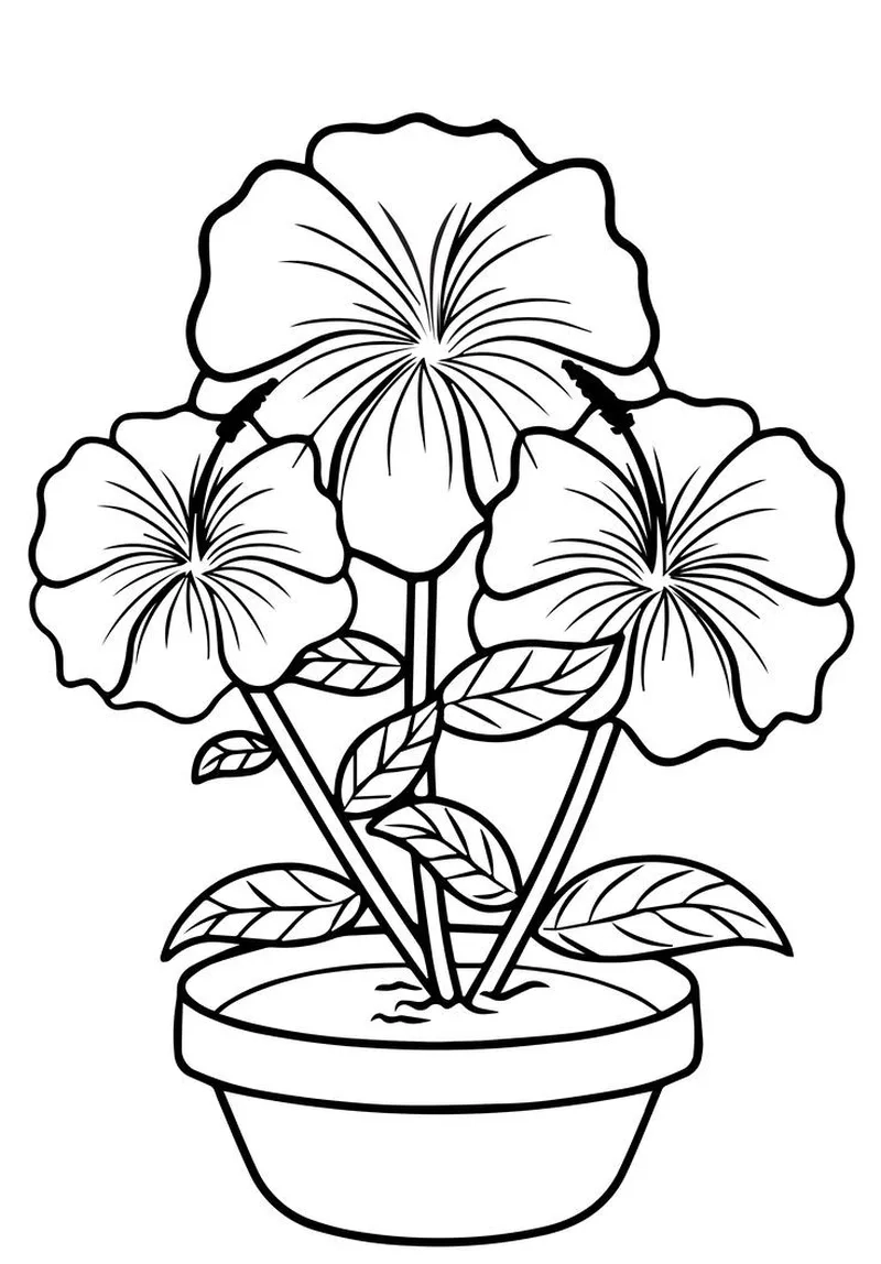 In tiện lợi cùng tô màu bình hoa dễ in