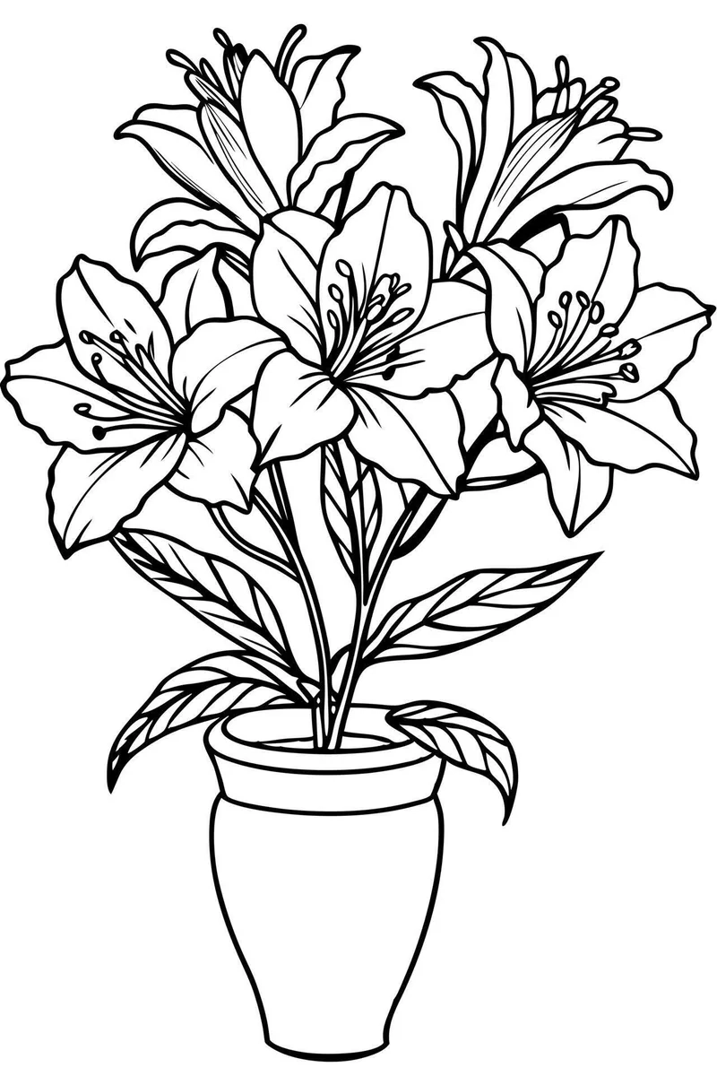 Nghệ thuật rực rỡ với tô màu bình hoa nghệ thuật