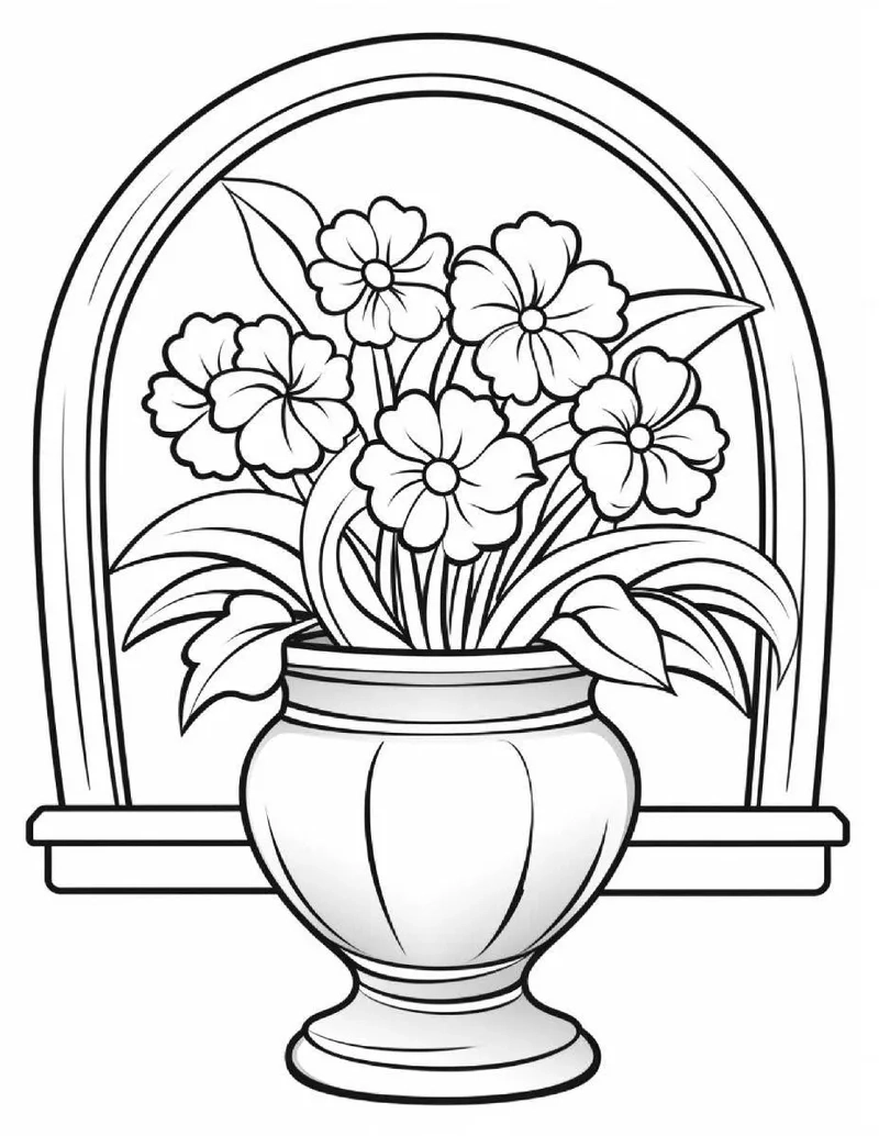 Học cách vẽ với hướng dẫn tô màu bình hoa