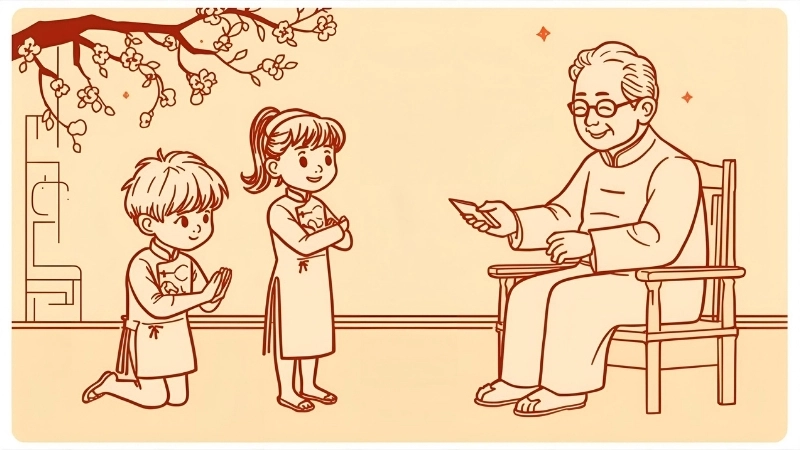 Tranh tô màu bé mặc áo dài chúc tết truyền thống