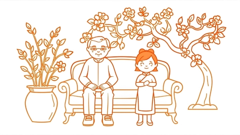 Tranh tô màu gia đình chúc tết quây quần bên nhau