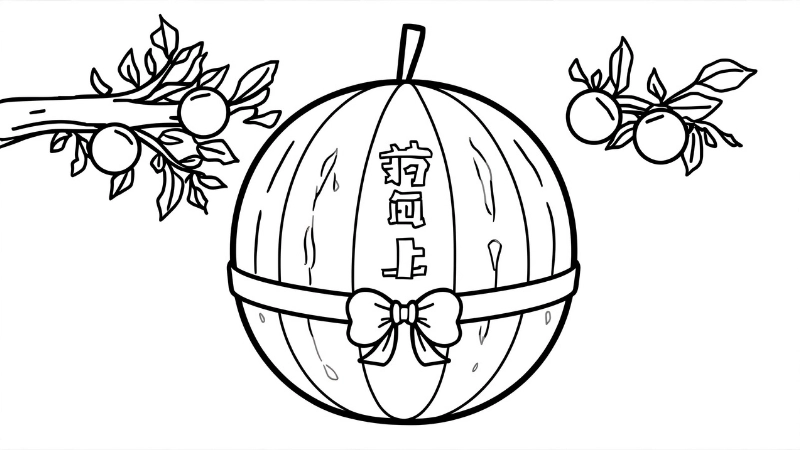 Bé thỏa sức tô màu dưa hấu đỏ thắm đón tết sang