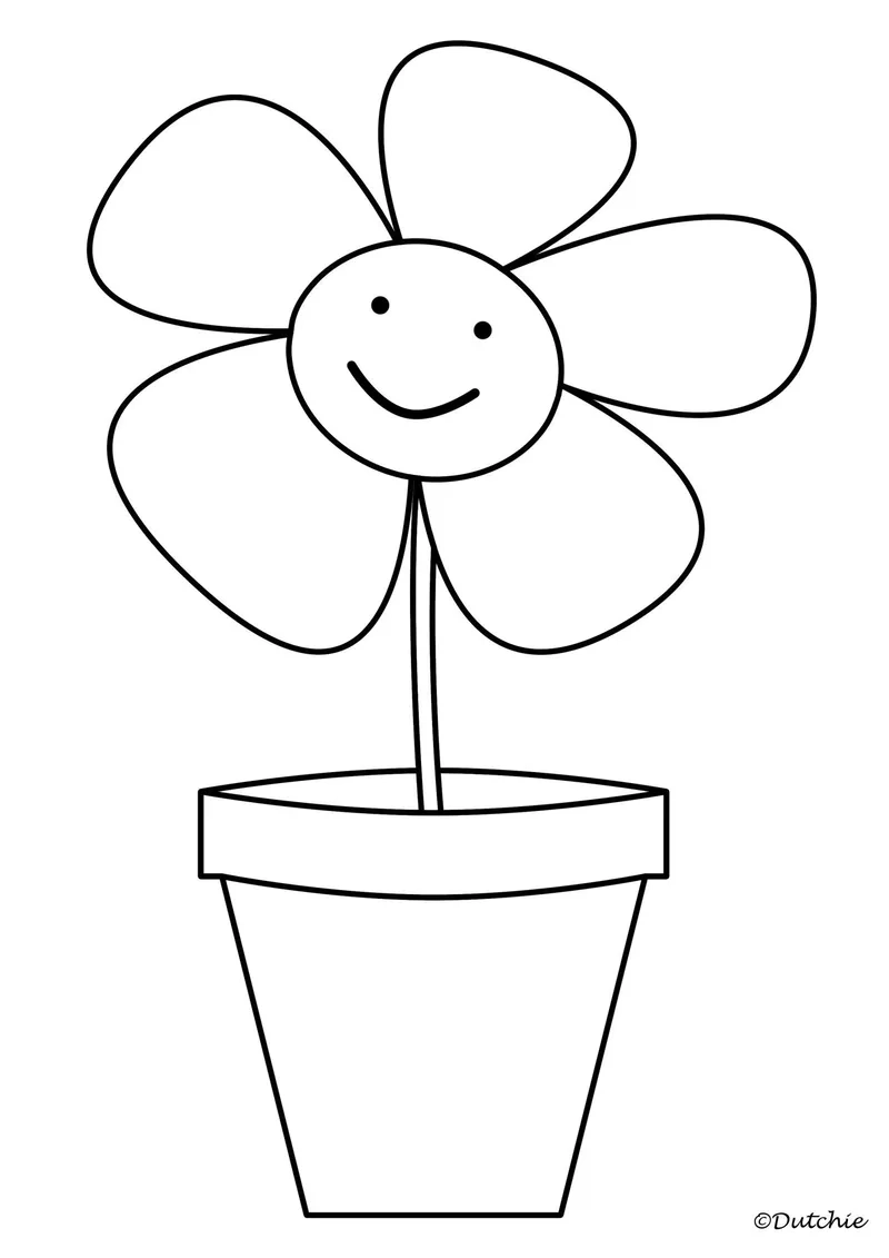 In nhanh tô màu hoa 5 cánh dễ in cho bé vui