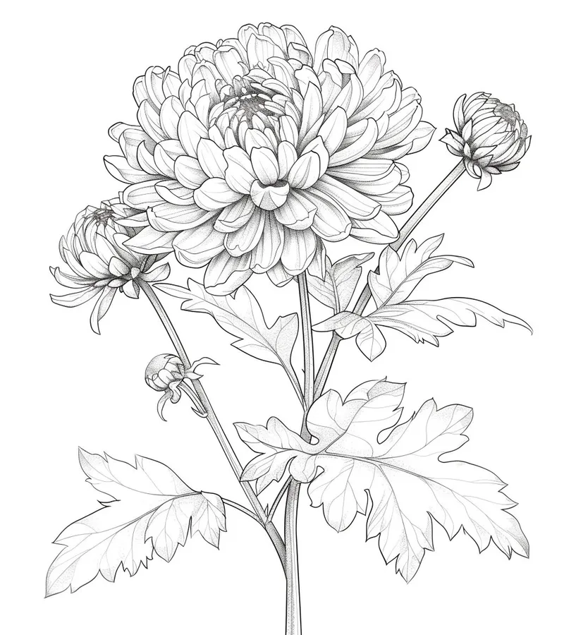 In ngay tô màu hoa cúc dễ in cho bé tô vui