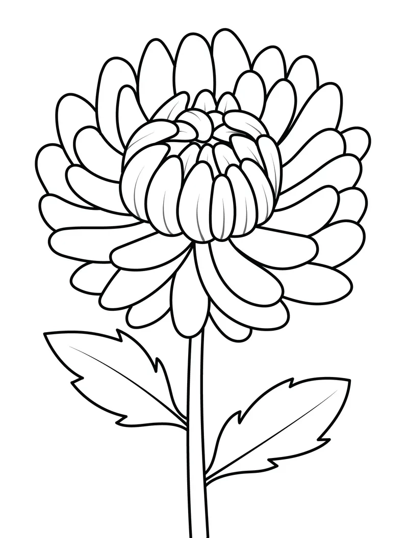 Nét vẽ nổi bật từ tô màu hoa cúc nét đậm