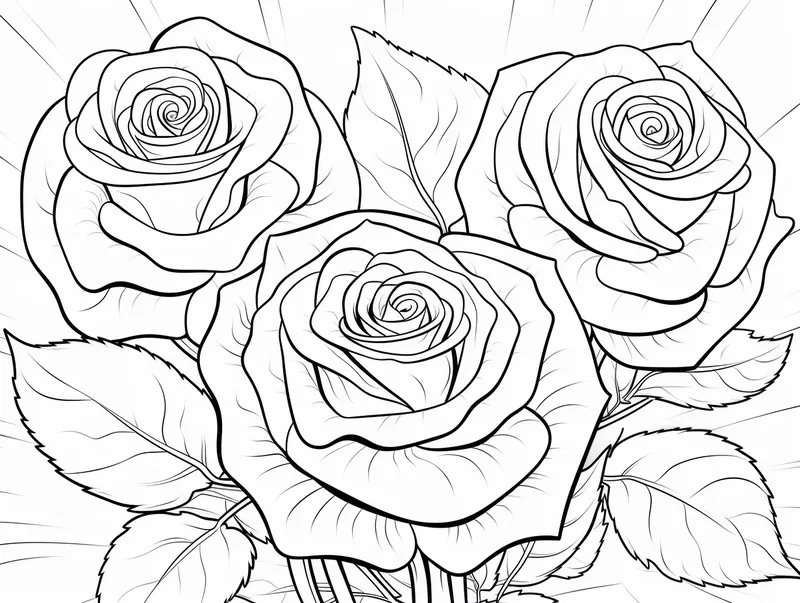 Tải tải hình tô màu hoa hồng miễn phí cho bé