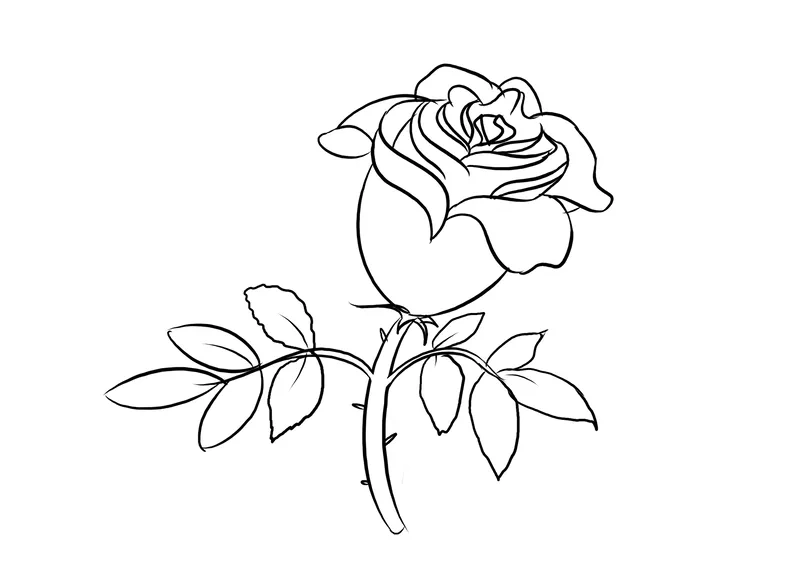 Bé mê mẩn với tranh tô màu hoa hồng cute