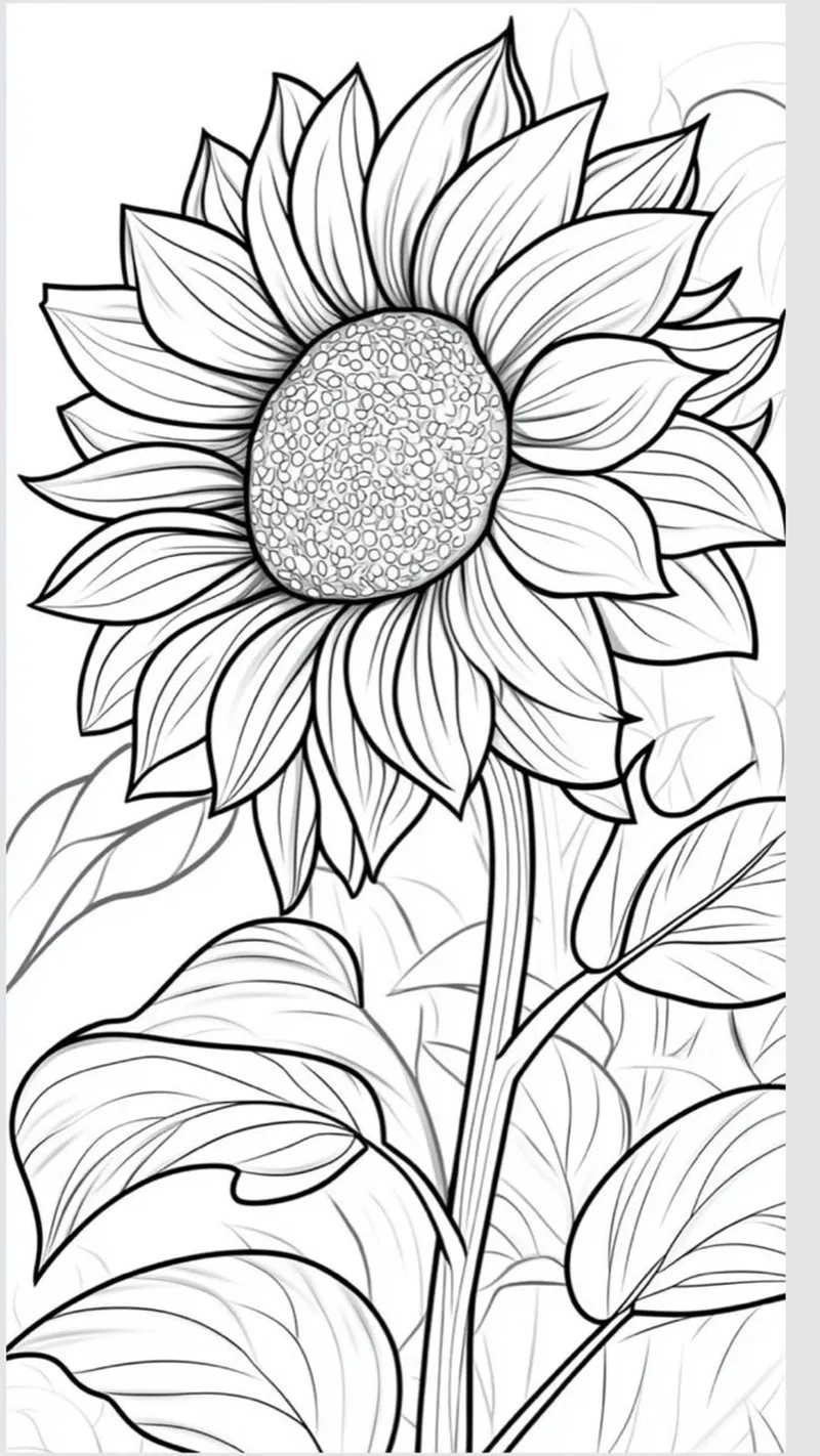 Hoạt động thú vị cho tô màu hoa hướng dương thiếu nhi