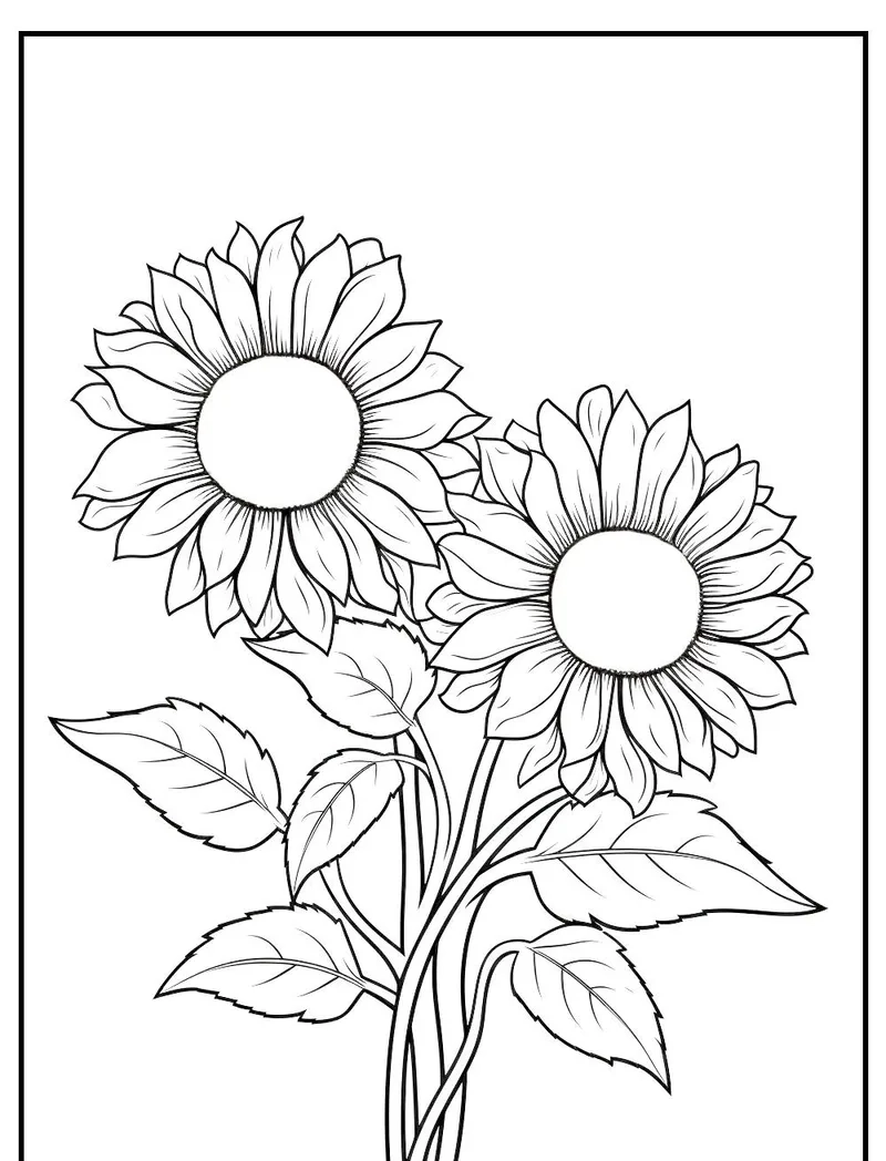 Nghệ thuật rực rỡ với tô màu hoa hướng dương nghệ thuật