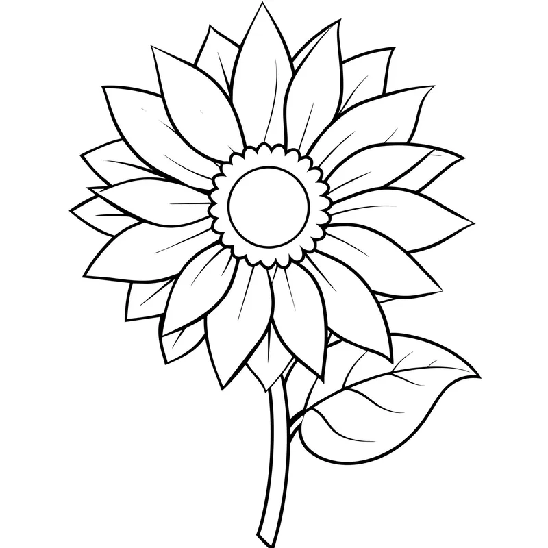 In tiện lợi cho bé tô màu hoa hướng dương a4