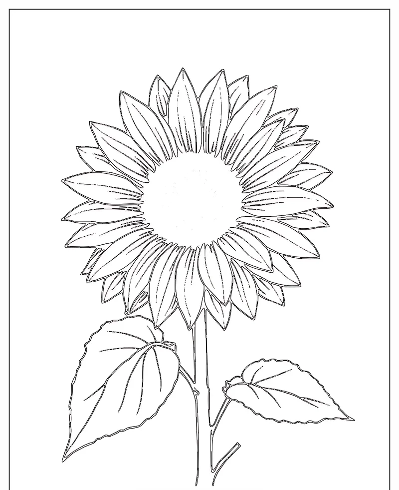 Thưởng thức sắc màu cùng tranh tô màu hoa hướng dương đẹp