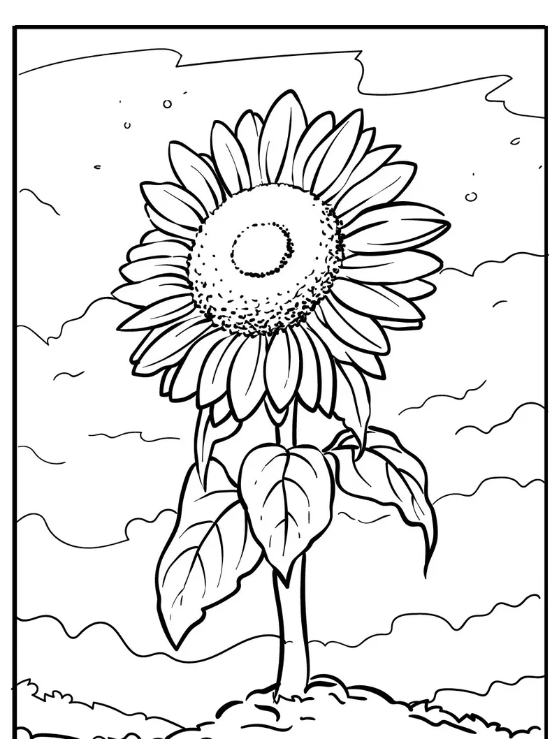 Bé luyện tập cùng bé tập tô hoa hướng dương