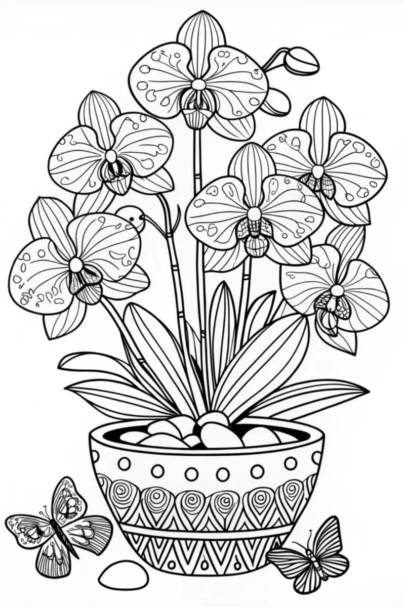 Thỏa sức sáng tạo với tô màu hoa lan đẹp