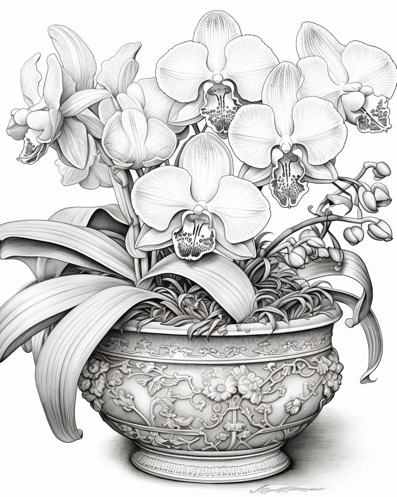 Bé yêu vui học cùng tô màu hoa lan đơn giản