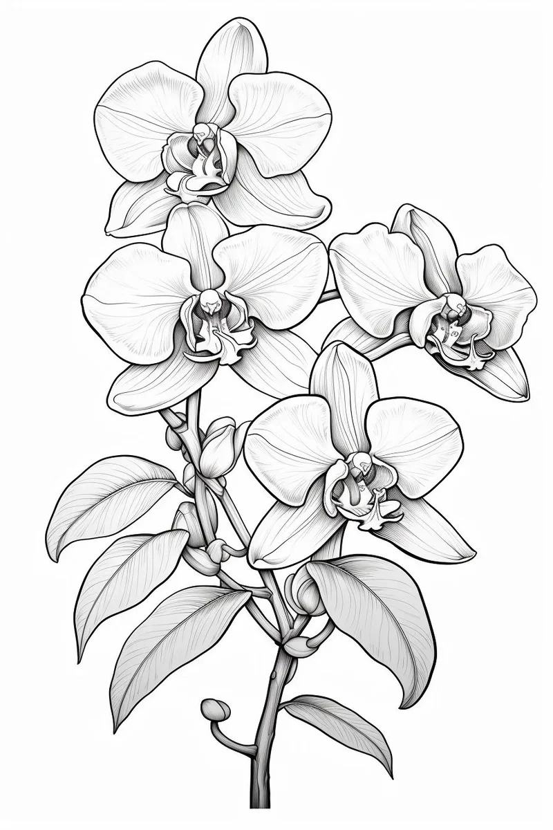 Khám phá nghệ thuật với tô màu hoa lan đen trắng