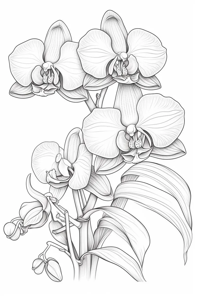 Trải nghiệm 3D với tô màu hoa lan 3d