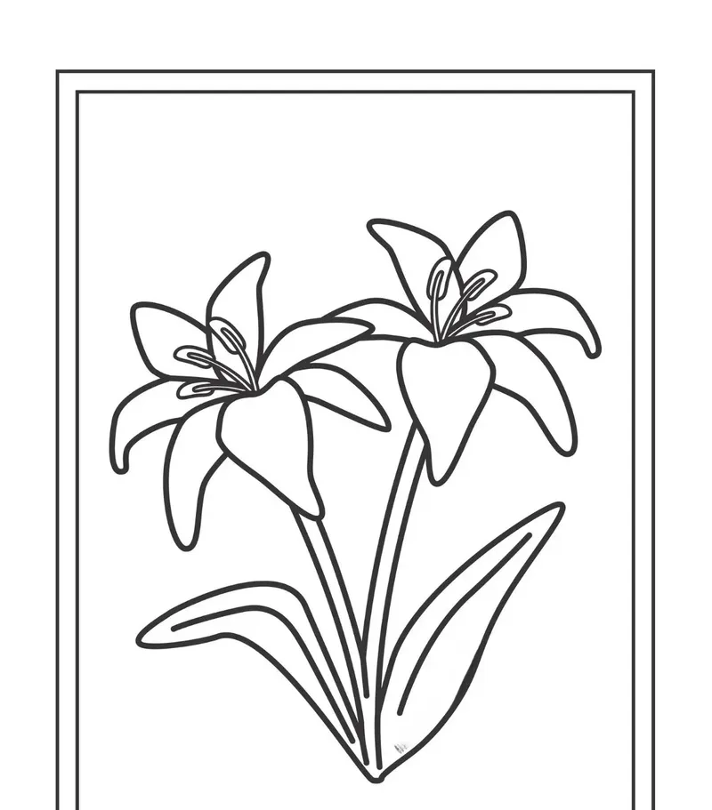 Bé học dễ dàng với tô màu hoa ly đơn giản cho bé