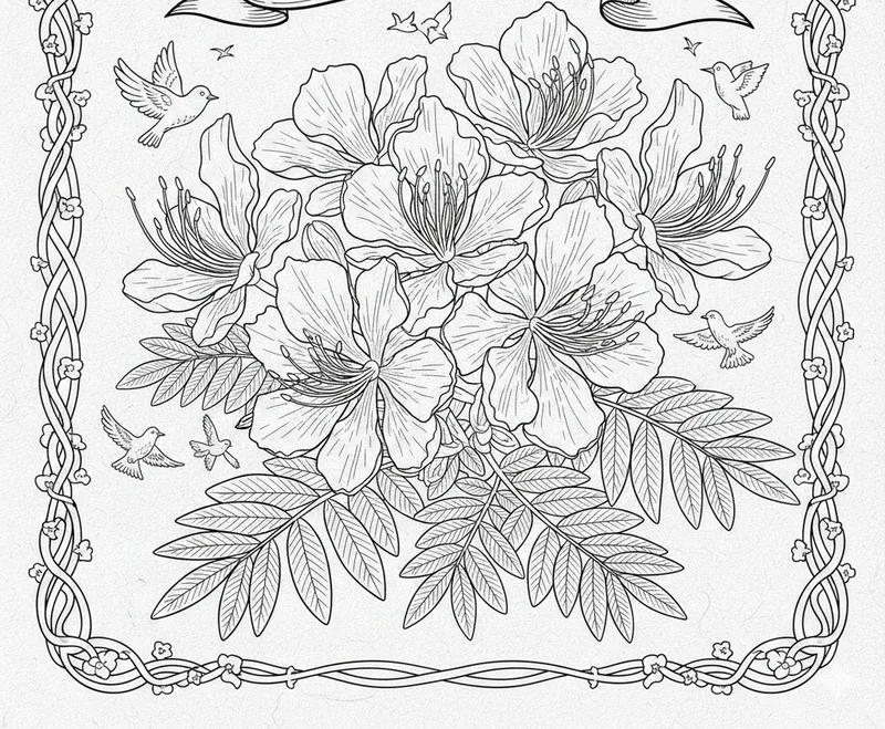 In nhanh tô màu hoa phượng dễ in miễn phí