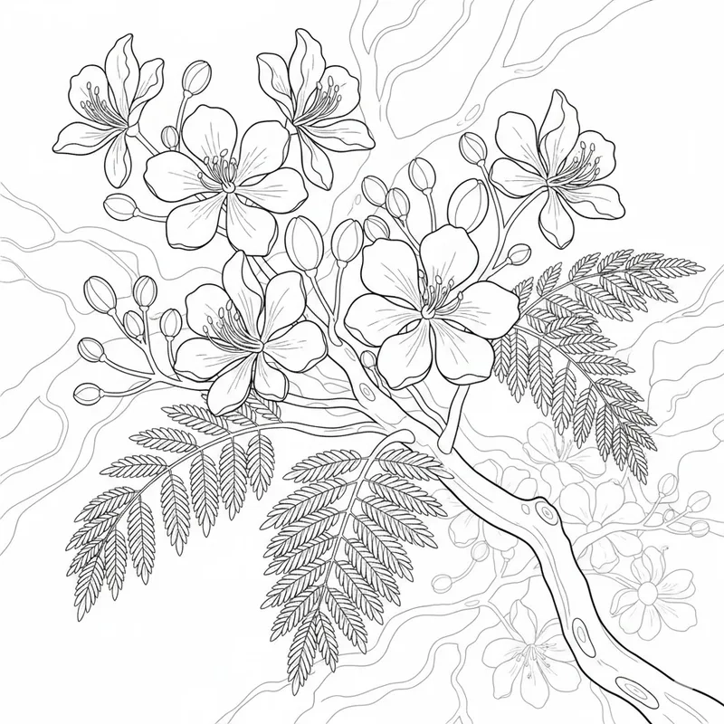 Sắc hè rực rỡ với tô màu hoa phượng mùa hè