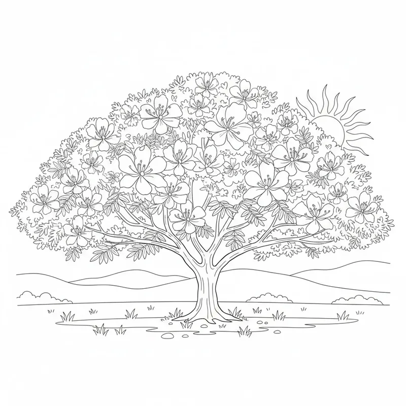 Tải ngay tô màu hoa phượng pdf cho bé học