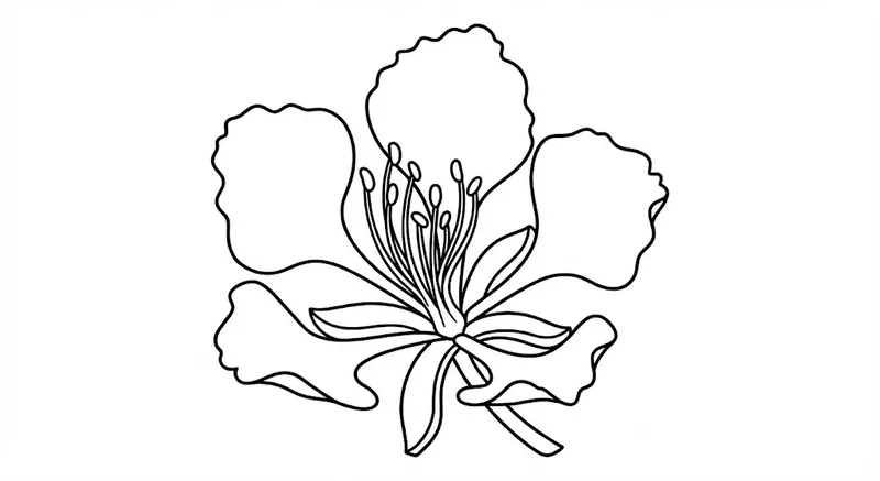 Vẽ đẹp mắt cùng hình vẽ hoa phượng tô màu