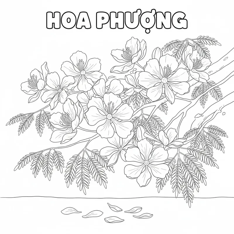 Khám phá tô màu hoa phượng nở rực rỡ
