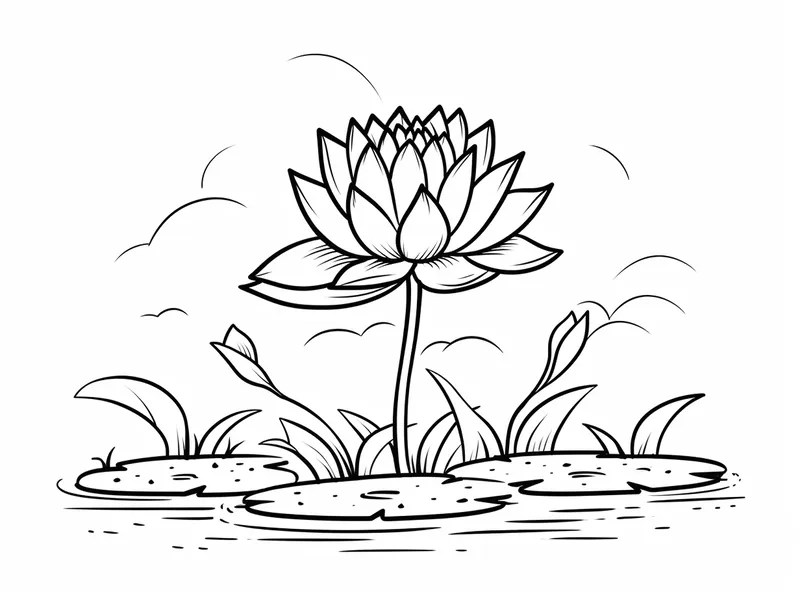 Bé sẽ thích thú với tô màu hoa sen đơn giản