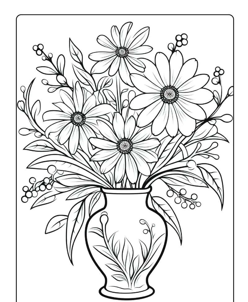 Siêu dễ thương cùng tô màu lọ hoa cute