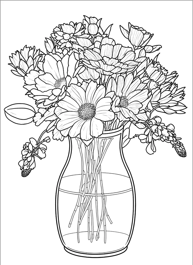 Thỏa sức sáng tạo với tô màu lọ hoa nghệ thuật