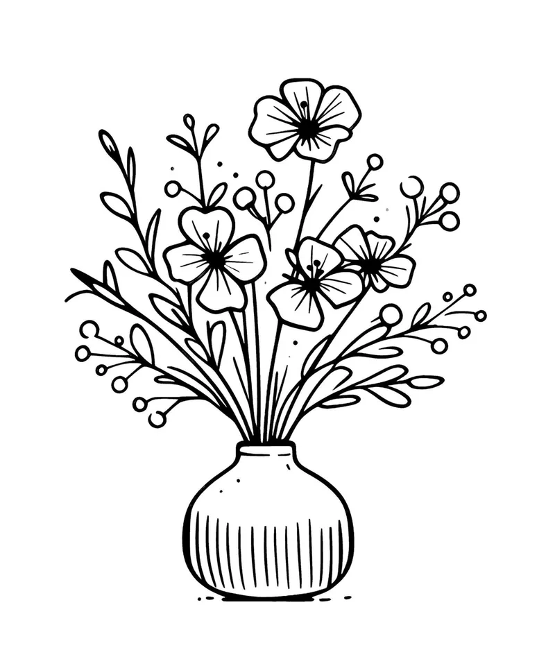 Vẽ đẹp mắt với tô màu lọ hoa chi tiết