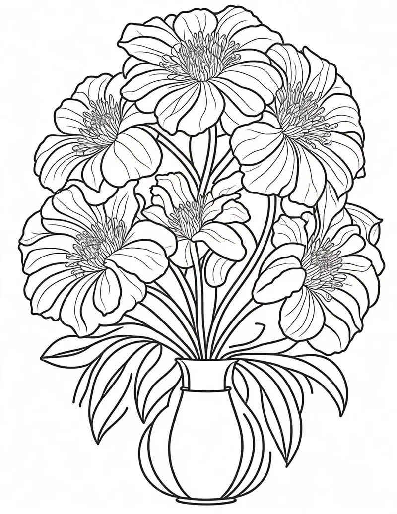 Học vẽ chi tiết qua hướng dẫn tô màu lọ hoa