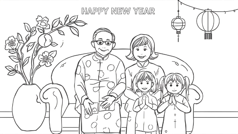 Bé tập tô tranh tô màu vườn hoa mùa xuân rực rỡ sắc màu