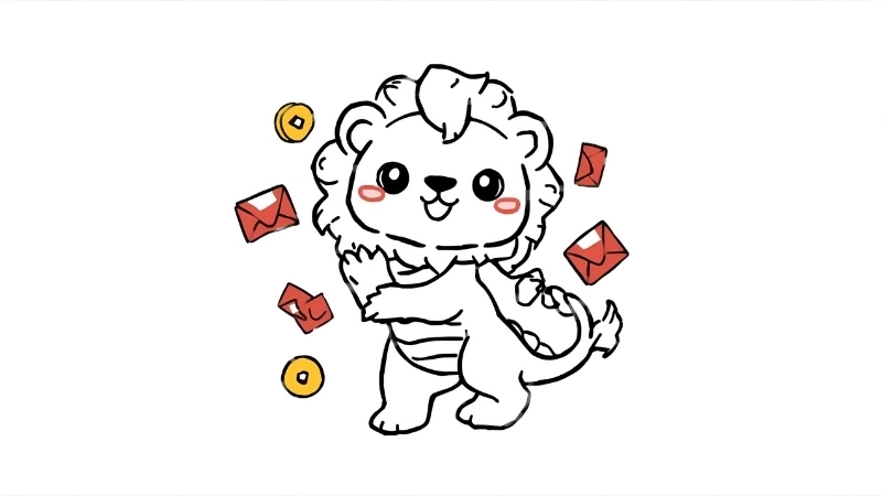 Khung cảnh trong tranh tô màu phong cảnh tết nhộn nhịp