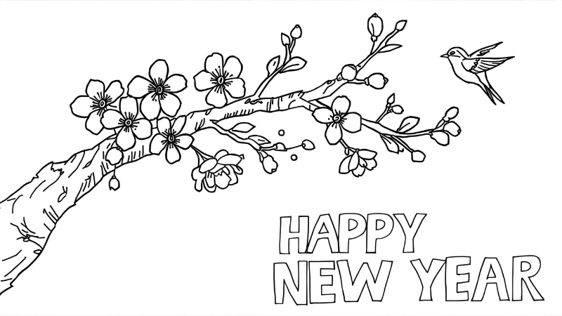 Bộ tranh tô màu mùa xuân cho bé mầm non đơn giản dễ tô