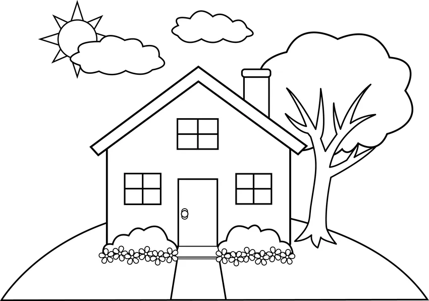 Vẽ và tô màu ngôi nhà đơn giản sáng tạo nghệ thuật độc đáo