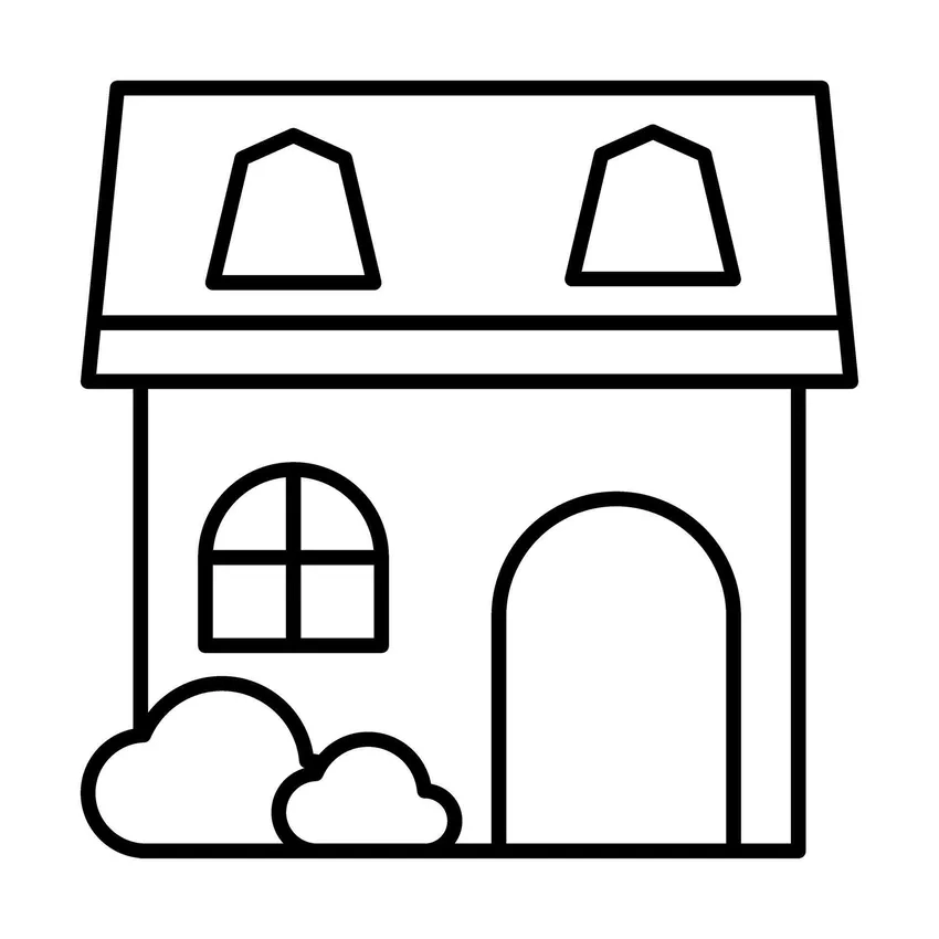 Tải về nhanh bộ tô màu ngôi nhà đơn giản cho trẻ em