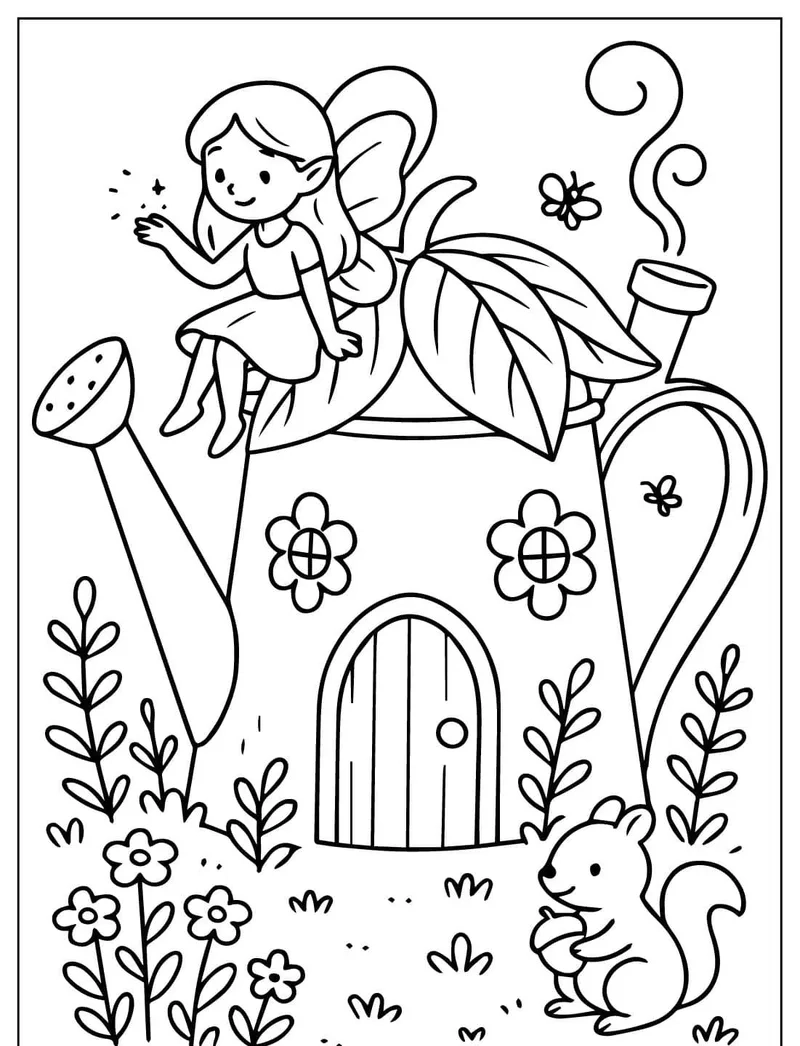 In tiện lợi cùng tô màu vườn hoa dễ in