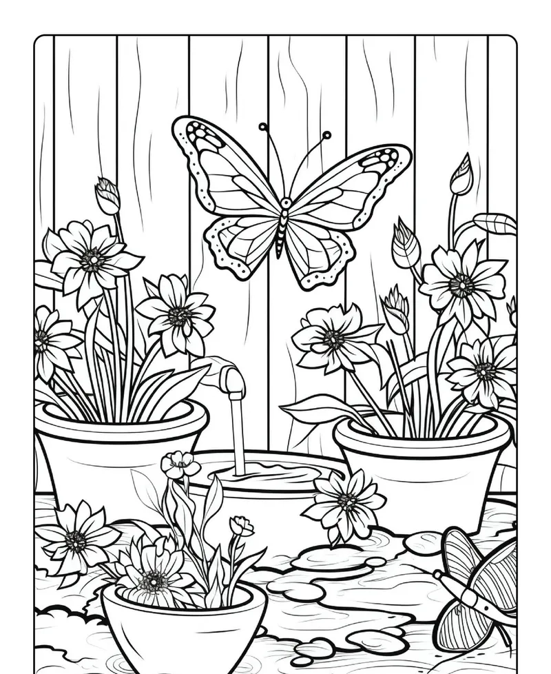 Bé luyện tập cùng bé tập tô vườn hoa