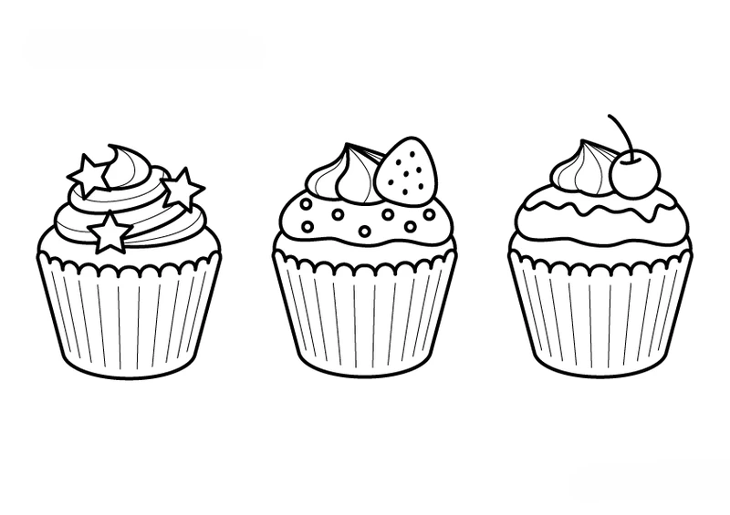 Bé vui chơi cùng hình tô màu cupcake đáng yêu