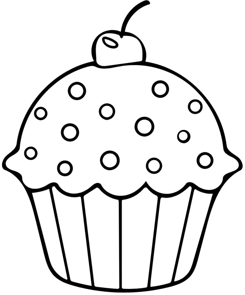 Bé mê mẩn tranh tô màu cupcake miễn phí