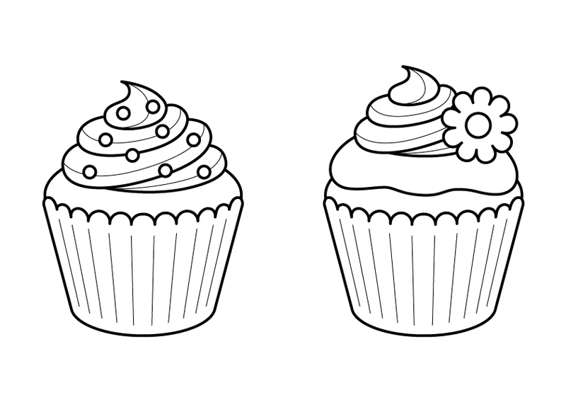 Bé vui học với tô màu cupcake printable