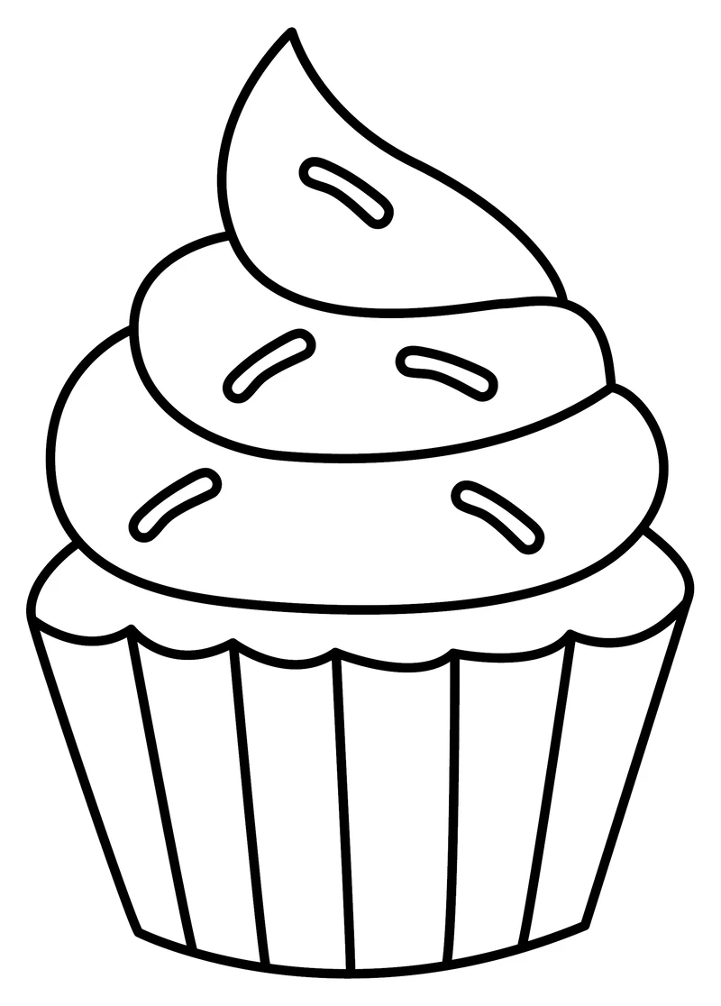 Tô thỏa thích cùng tô màu bánh cupcake file png