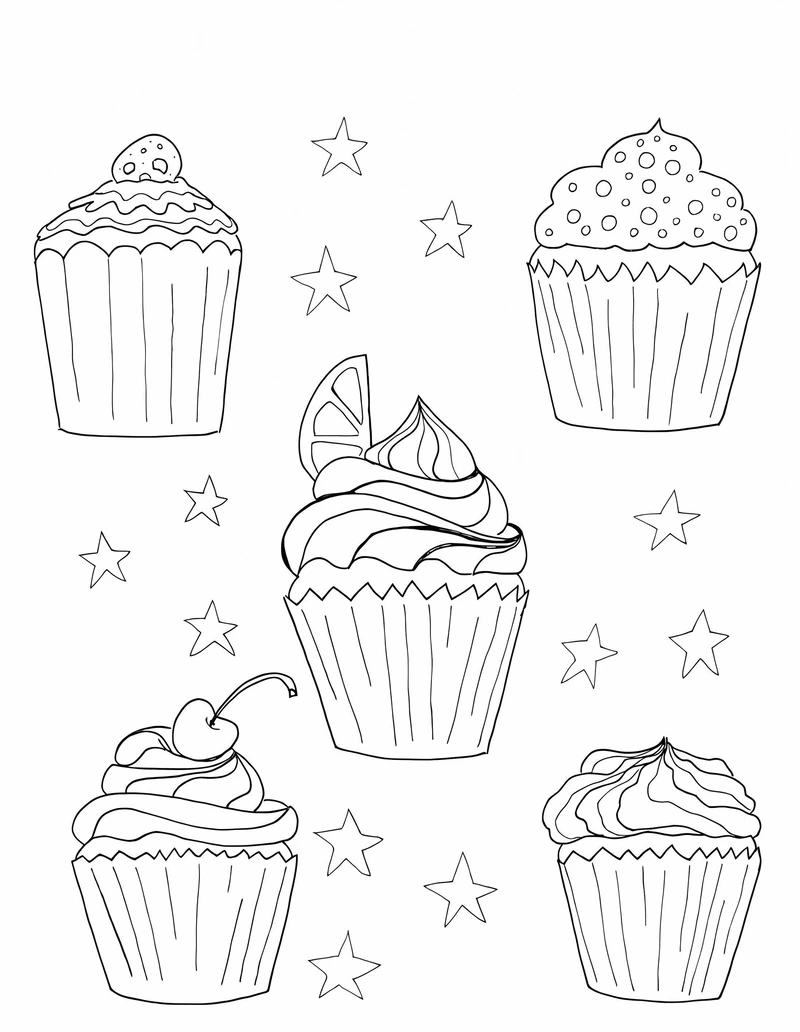 Thỏa sức sáng tạo với tranh tô màu cupcake sinh nhật