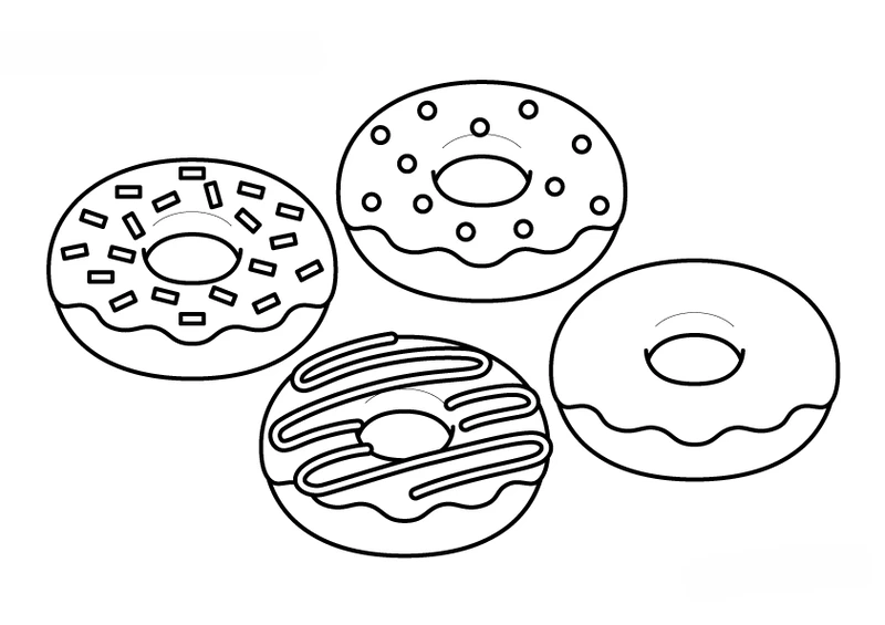 Khám phá ngay tranh tô màu bánh donut đẹp cho bé yêu